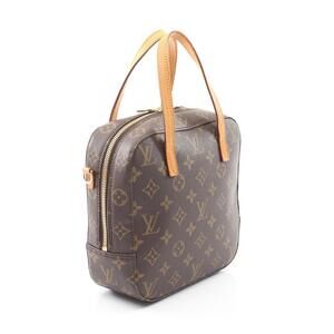 Louis Vuitton Spontini Monogram Handbag Canvas Leather Brown